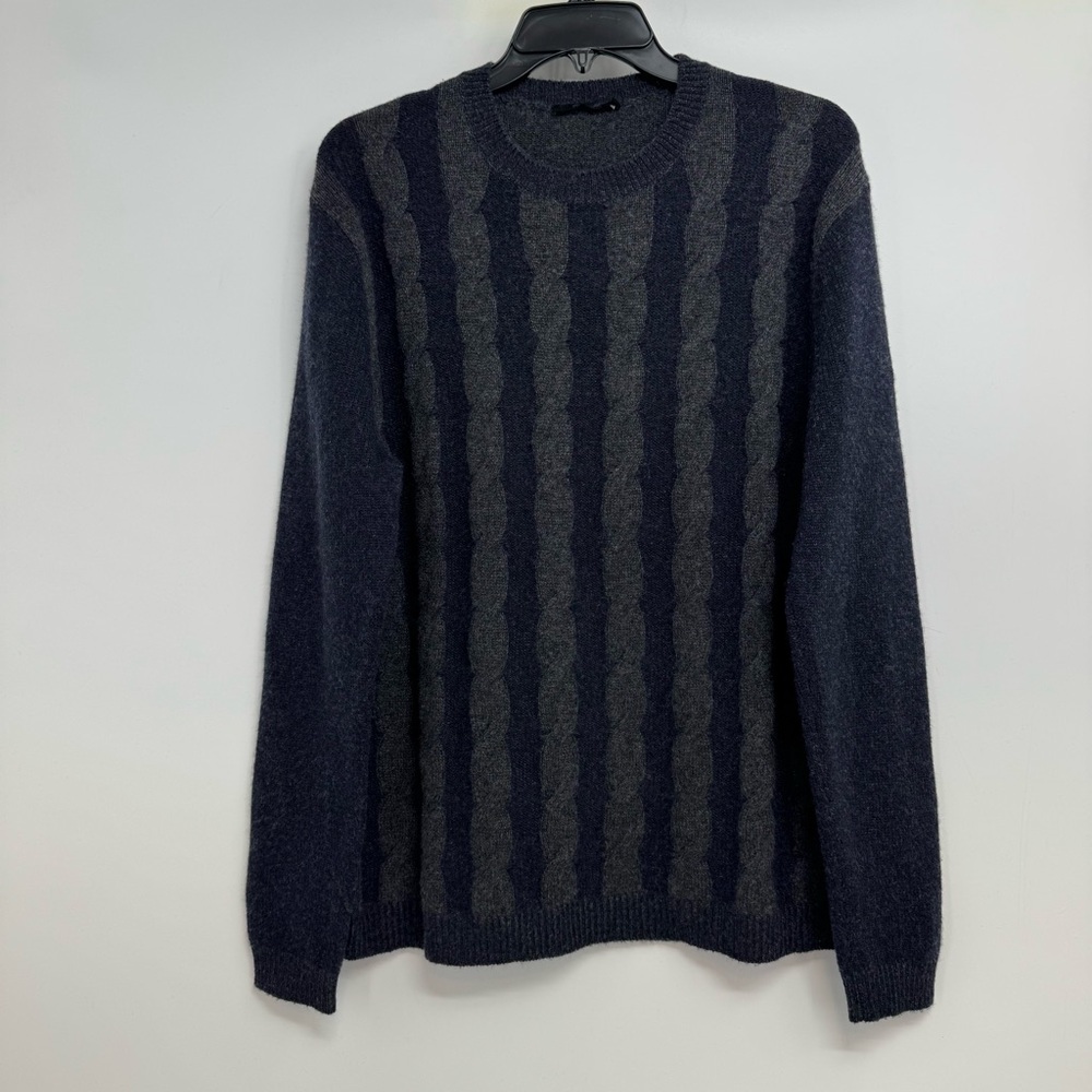 Raffi Cable Knit Cashmere Sweater Men’s L Blue/Gray